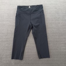 Rabbit Runing Pants Womens S Black 3/4 Length Stretch High Waist Yoga Gym