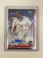 2019 Topps Chrome Enyel De Los Santos RA-EDL Phillies Auto Rookie Card VJ-TEDL53