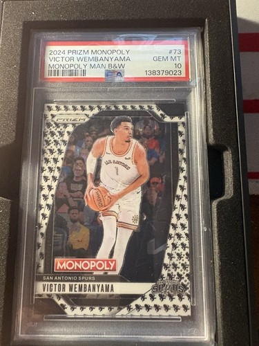 2024 SSP Panini Prizm Monopoly Victor Wembanyama   Black And White PSA 10
