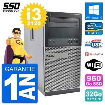 PC Tour Dell OptiPlex 990 Intel Core I3-2120 RAM 32GB SSD 960GB Windows 10 Wifi