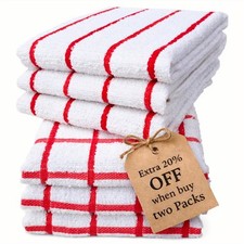 Multi-Acquisto 100% Cotone Spugna Asciugamani da Tè Cucina Pulizia Asciugamano da Appendere Assorbitore