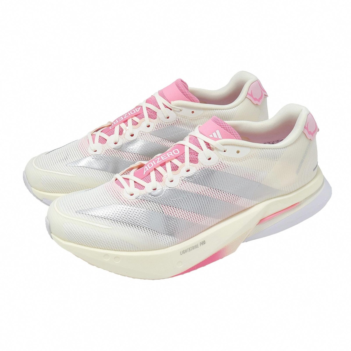 adidas Adizero Boston 13 M White Silver Bliss Pink Men Unisex