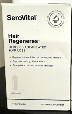 SeroVital Hair Regeneres Reduces Age-related Hair Loss 60 Capsules Exp 4/26