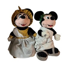 Disney Mickey  Minnie Plush Set   Cleopatra  Roman Toga Costumes   12" Bundle
