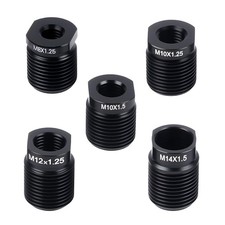 5Pcs Gear Shift Knob Adapter Kit, Aluminum Alloy Shifter Thread Adapter Replacem