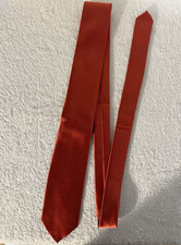 Men's Scarlet Red Satin Solid Pointed Style Neck Tie, Satin Fabric, 1pc
