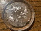 1970 Chicadees Roberts Birds #2 Franklin Mint 925 Silver art bar round C1966