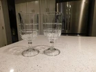 Set of 2 - Vintage Anchor Hocking Tartan (Manchester) Clear Water Goblets - EC