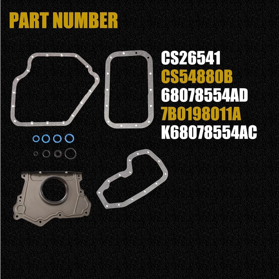 Conjunto de junta de bandeja de óleo inferior de conversão compatível com 11-16 Chrysler Dodge Jeep Ram 3.6L - Imagem 3 de 4