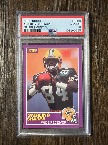 1989 Score #333S Sterling Sharpe Supplemental RC Packers HOF PSA 8 - Picture 3 of 6