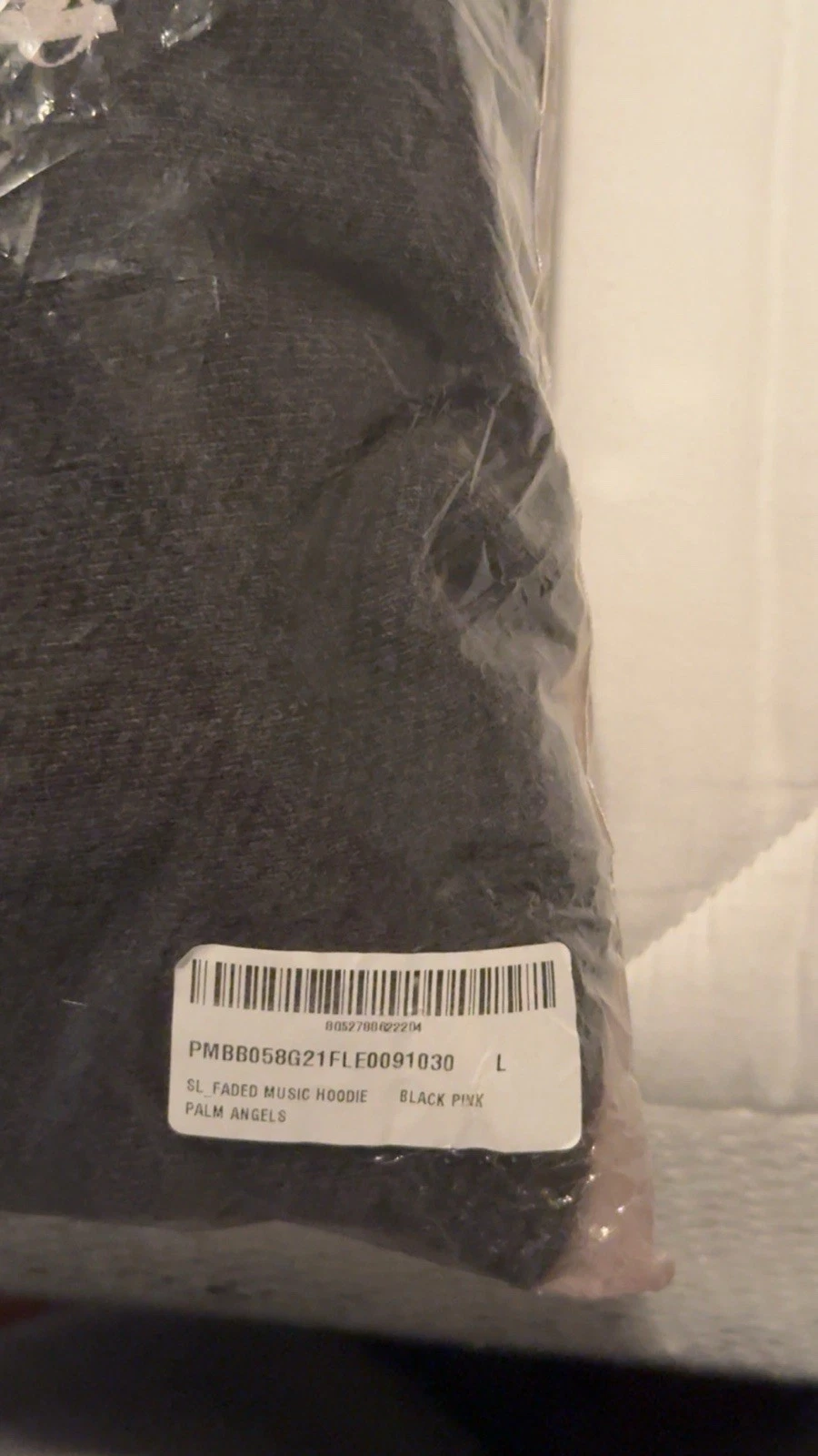 Felpa con cappuccio Palm Angels x stampa grafica musicale sbiadita nera grande nuova vendita al dettaglio $705!