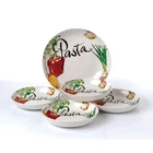 11 In. 52 Fl. Oz. Vegetable 5-Piece White Porcelain Pasta Serving Bowl Set (Set