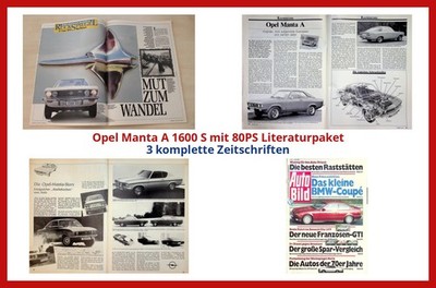 Opel Manta A 1600 S mit 80PS Literaturpaket - 3 komplette Zeitschriften