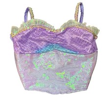 Disney Ariel Mermaid Costume Top Girls 4-6X Purple Sequin Play Dress Up