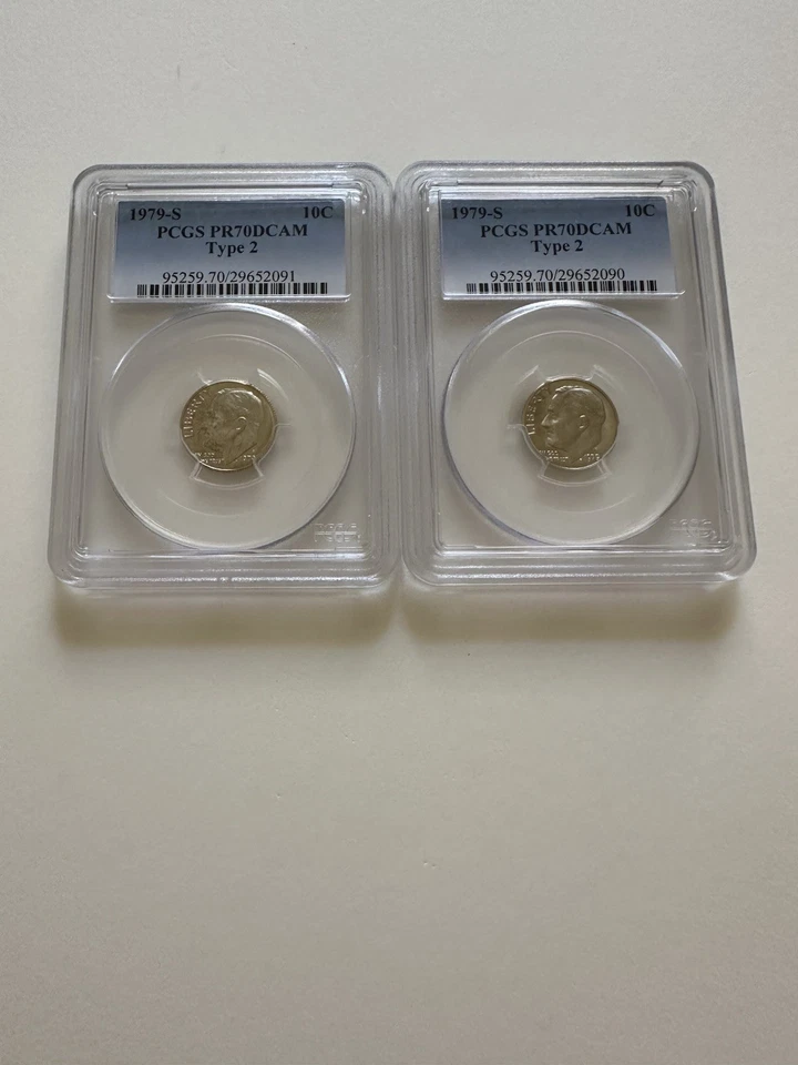 Two Extremely Rare ConnectionVerification Number 1979-S 10C PCGA PR70DCAM TYPE2 - Image 3 of 4