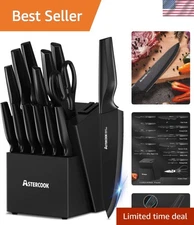 Complete 15-Piece Kitchen Knife Collection – Durable Stainless Steel & Ergonomic
