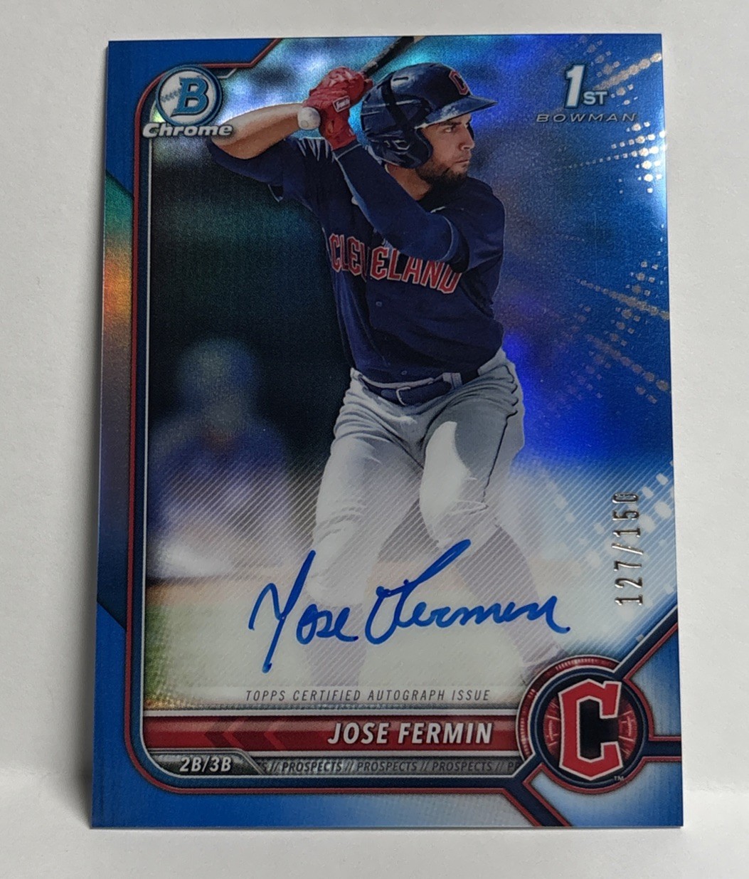 2022 Bowman Chrome #CPA-JF Jose Fermin 1st Blue Refractor Auto /150 RC Cardinals