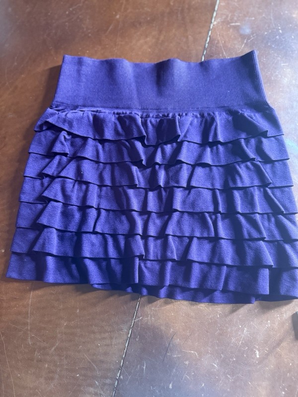 Soho Girls Ruffle Type Purple Stretch Skirt One Size
