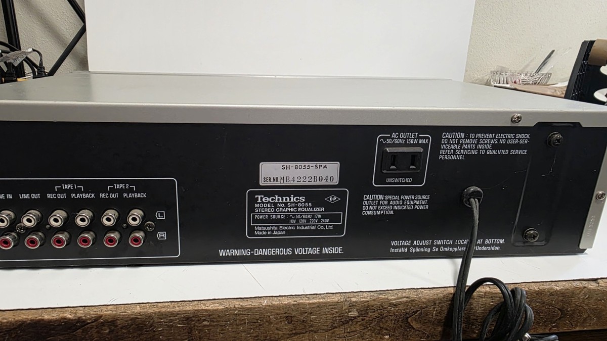 Technics Vintage Graphic Equalizer EQ Sh-8055 Silver Works 12 Band 