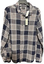 Buffalo David Bitton Men's Large L Long Sleeve Plaid Button Up Shirt NWT