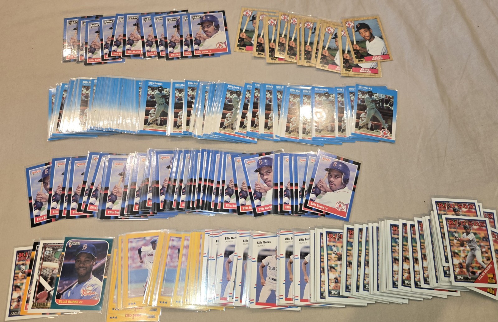Ellis Burks Bulk Collection Lot 263 Card Lot Rookie Leaf Fleer 1987 1988 RC Sox