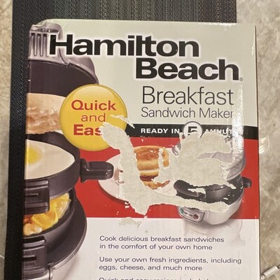 Hamilton Beach 25475 Breakfast Sandwich Maker, 600W Electric 120V Silver/Black
