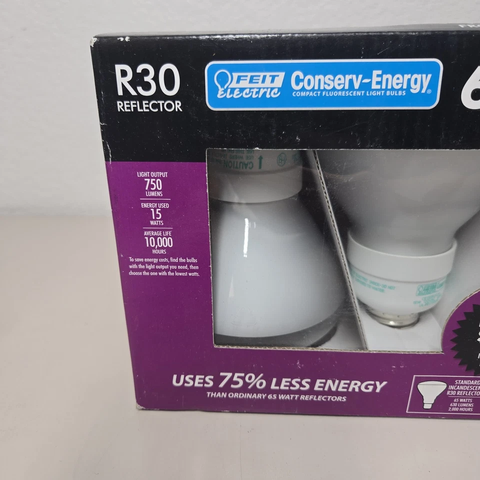Feit Electric R30 Reflector Lamp Bulb 65W Replacement 4 Pack, 750 Lumens 15 Watt - Image 3 of 4