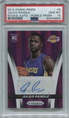 2014-15 Panini Prizm Julius Randle Rookie Auto Purple Prizm /99 #5 PSA 10