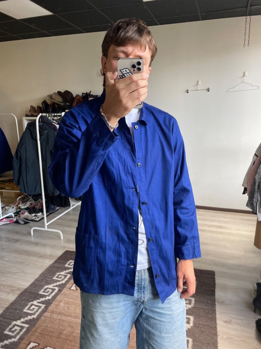 Vintage 70s French Vietnamese Workwear Blue Chore Utility