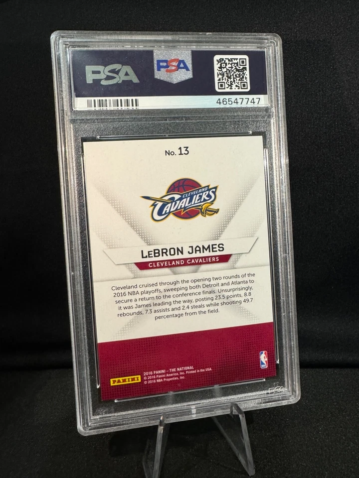 Lebron James 2016 Panini National *Hyper Plaid* #13 Numbered /99 PSA 9 - Image 3 of 3