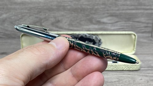 Set di matite a penna intarsiate in argento sterling verde fiorentino Hollywood - Foto 12 di 19