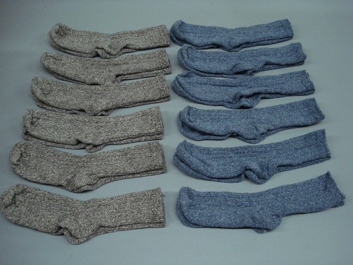 NWOT Women's Merino Wool Blend Ribbed Socks Shoe Size 6-9 Brown/Blue 12 Pair  - Picture 1 of 3