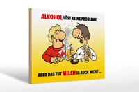 Holzschild Spruch 30X20 Cm Alkohol LöSt Keine Probleme Schild Wooden Sign