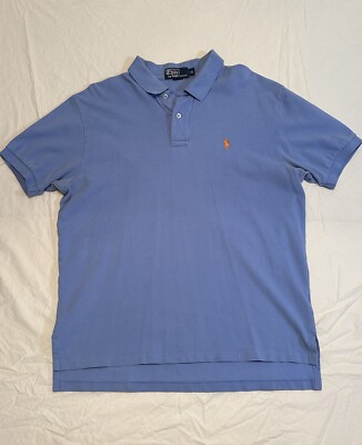 Polo Ralph Lauren Polo Shirt Mens XL Light Blue Pony Logo Short