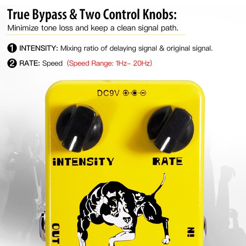 JOYO Tremolo Pedal Intensity Rate Knobs True Bypass For Electric Guitar Bass - Picture 5 of 10