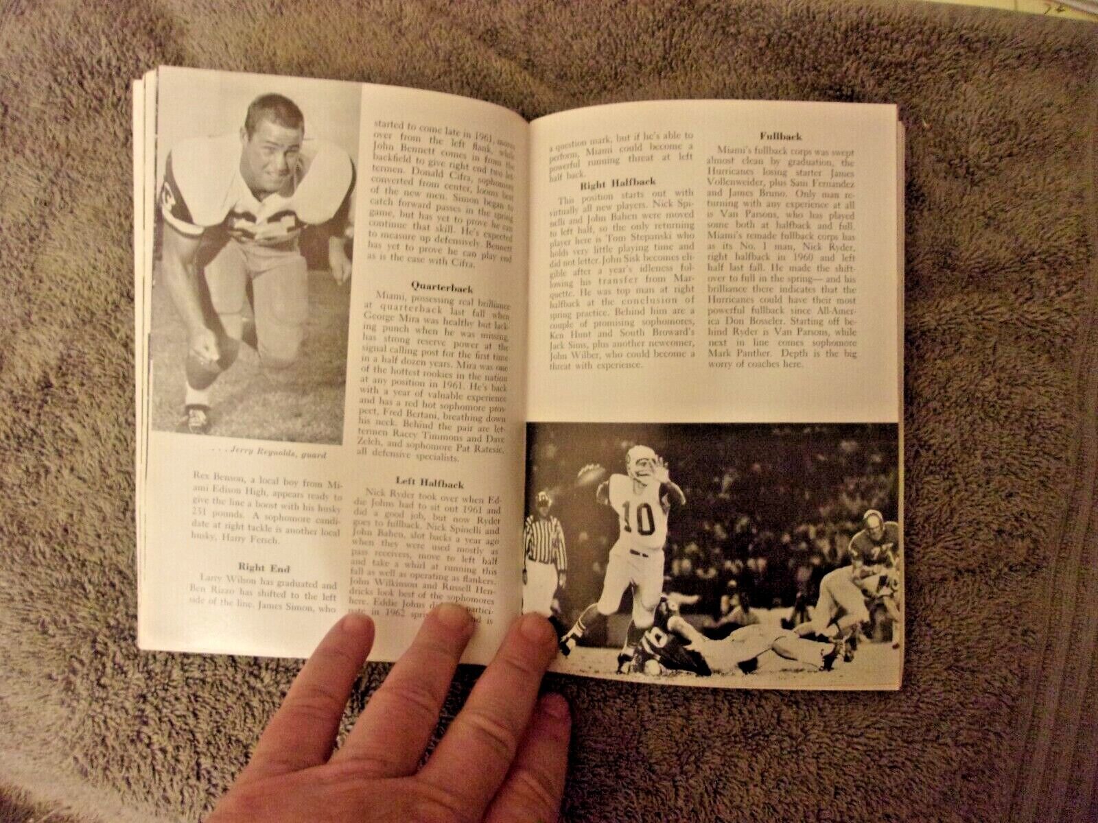 1962 MIAMI FOOTBALL MEDIA GUIDE Yearbook ANDY GUSTAFSON Program GEORGE MIRA  AD