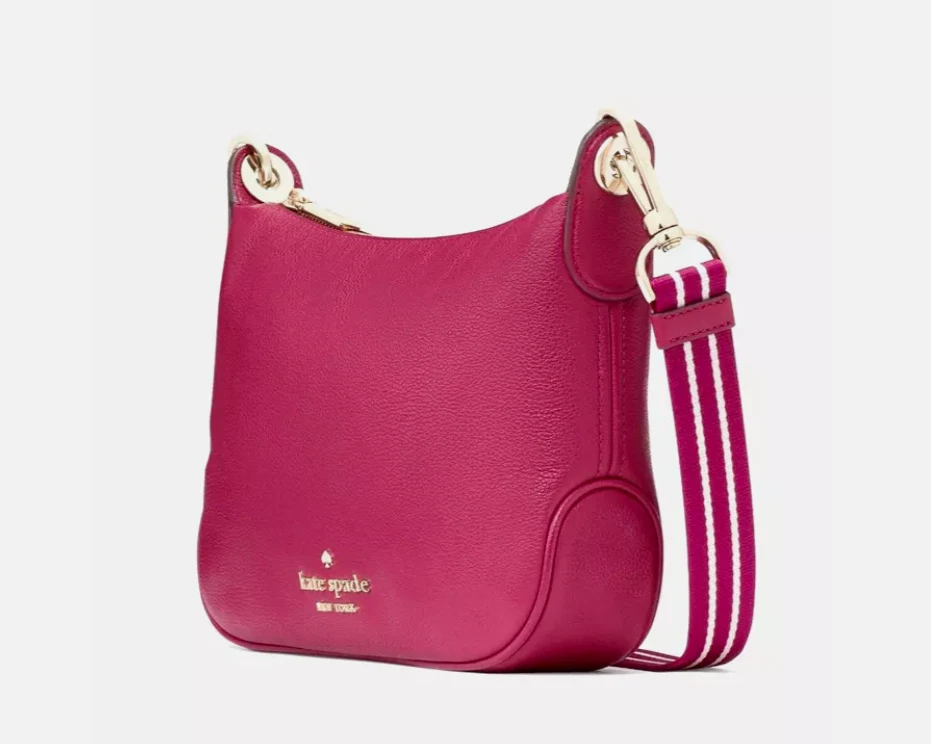 Tracolla Kate Spade Rosie in pelle con ciottoli lampone scuro nuova con etichette $349