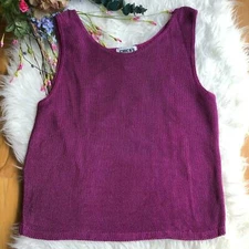 Chicos Design Purple Rayon Scoop Neck Sleeveless Tank Top Womens Size S/M Casual