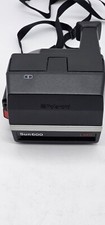 Polaroid Sun 600 Instant Camera Black With Strap Autofocus TESTED WORKS Has Film