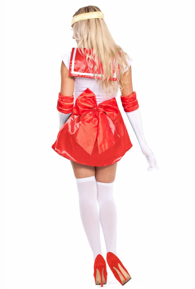 Damas Sailor Moon Mars Disfraz Rojo Anime Juegos con disfraces Dibujos Animados Japoneses Vestido Elegante Foto 3 de 4