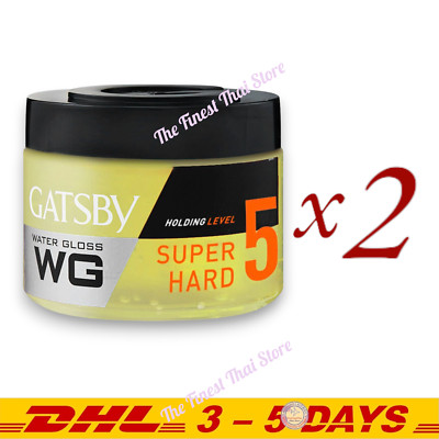 Gatsby WG Water Gloss Super Hard Holding Power 5 Hair Gel, Wet Look, 300gm x 2
