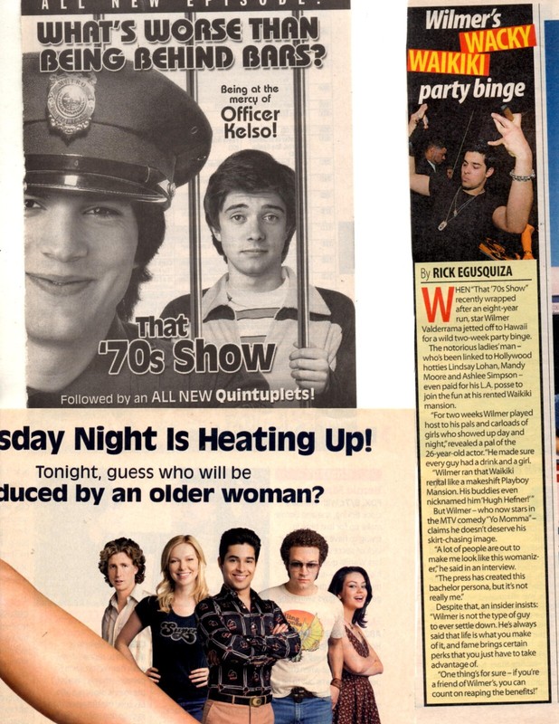 That 70's Show: 75 separate pages clippings lot Ashton Kutcher-Mila Kunis 70s