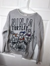 Teenage Mutant Ninja Turtles Plush Sweatshirt Gray Kids Large 11-13 Nickelodeon