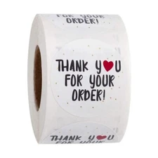 40 THANK YOU FOR YOUR ORDER SMALL BUSINESS SEALS LABEL STICKERS 1" ROUND