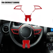 Interior Steering Wheel Decor Cover Trim Bezels For Chevy Camaro 2010-2011 Red