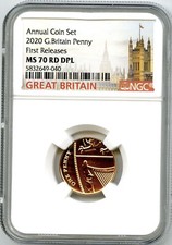 2020 GREAT BRITAIN 1P NGC MS70 DPL PROOF LIKE PENNY FIRST RELEASES TOP POP RARE
