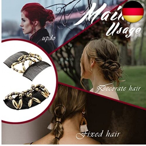 Perlen-Haarkämme Mit Elastischer Klammer – Dehnbare Haarschmuck-Accessoires Für Frauen