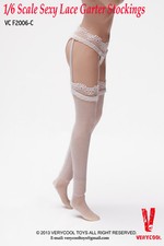 1/6 Lace Garter Stockings w/ Briefs WHITE For 12" Hot Toys PHICEN Female Figure