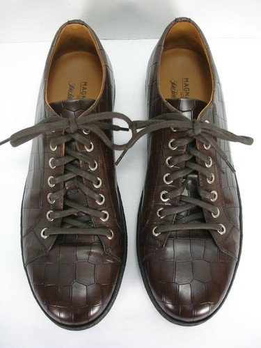 MAGNANNI SAKS FIFTH AVENUE CROC EMBOSSED LEATHER LACE UP CASUAL SHOES MEN'S 11 M - Picture 2 of 12