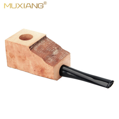 Pre Drilled Wood Briar Block Semi-Finished Straight Stem Tobacco Pipe DIY  Kit